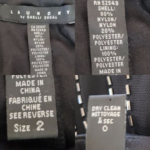 Vintage 90's Midi Slip Dress 2 Black Mesh Beaded Overlay Steampunk Goth Witchy - Picture 4 of 11